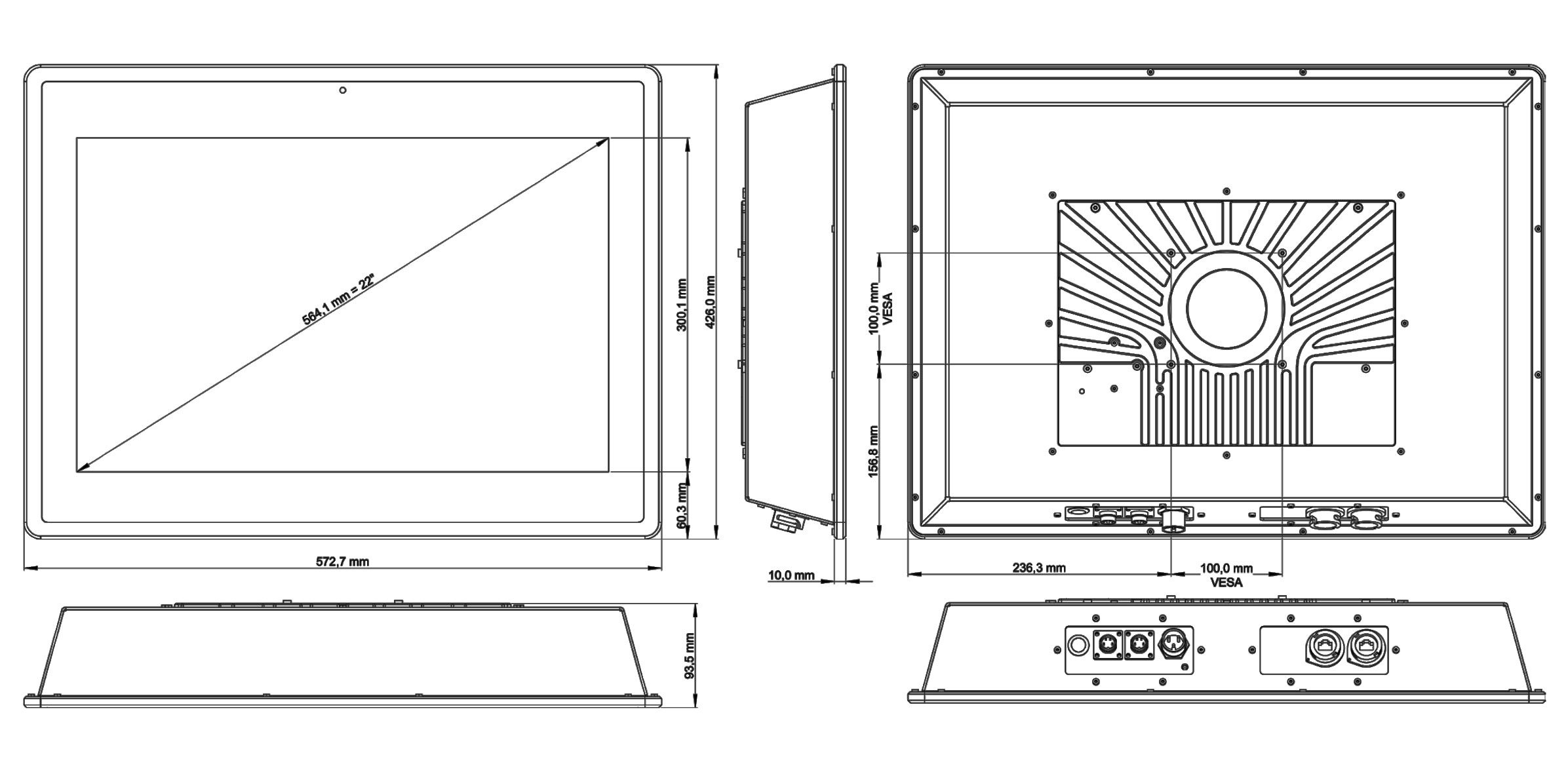 TLSP-220A IP65 Industrie-PC mit Touchscreen